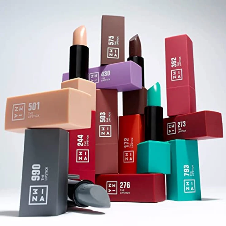 3INA The Lipstick Lippenstift, hohe Deckkraft, mattes Finish, 4,5 g, Nr. 276 - Dusty Red – Bild 6