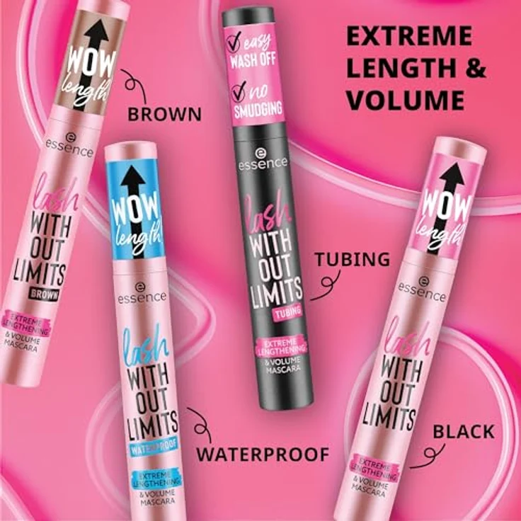 essence lash WITHOUT LIMITS WATERPROOF, Wimpernverlängernde Volumenmascara in 03 Black Waterproof, 13 ml, wasserfest, vegan, ohne Mikroplastik – Bild 5