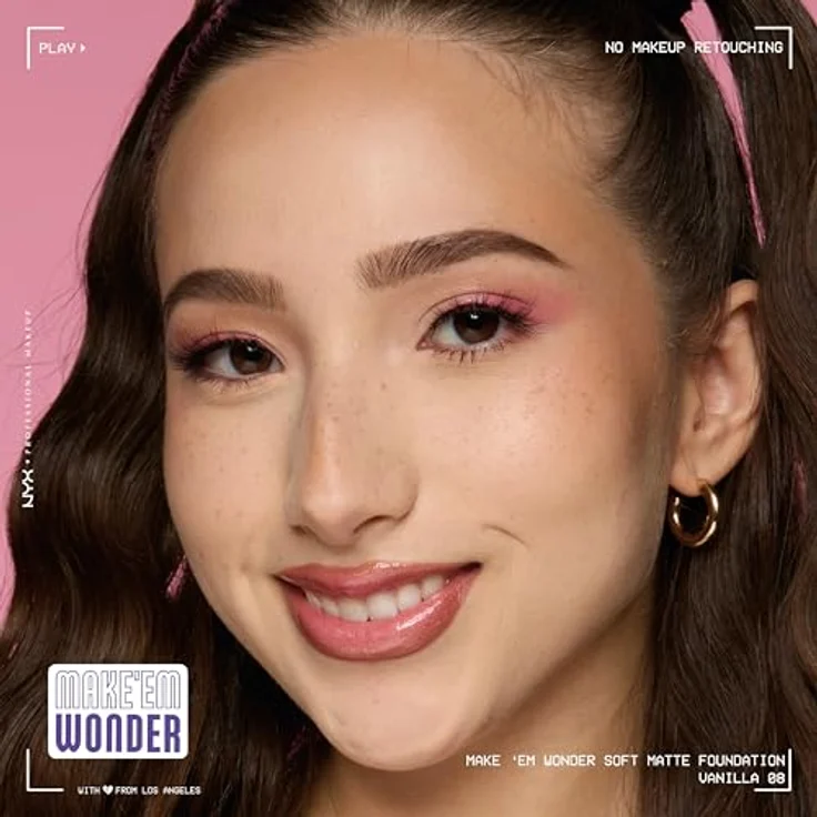 NYX Professional Makeup Make 'EM Wonder Foundation, 30 ml, Glow-Booster, soft-mattes Finish, Farbe 8 - VANILLA – Bild 7