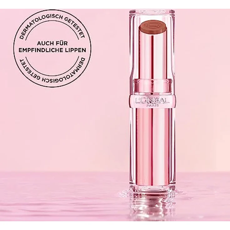 L'Oréal Paris Feuchtigkeitsspendender Lippenstift, Balm-In-Lipstick mit natürlich aussehendem Finish, Color Riche Glow Paradise, 107 Brown Enchante, 1 x 3,8 g – Bild 2