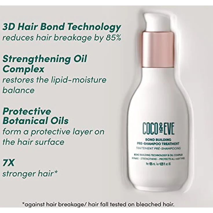 Coco & Eve Bond Building Pre-Shampoo Behandlung | Trockene Haarreparatur | Reparatur von Haarschäden | Hilft bei Haarbruch (125 ml) – Bild 3