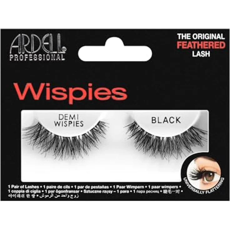 Ardell Invisibands Demi Wispies - Wimpern aus Echthaar, schwarz, black (ohne Wimpernkleber) ultraleicht, flexibel und wiederverwendbar – Bild 2