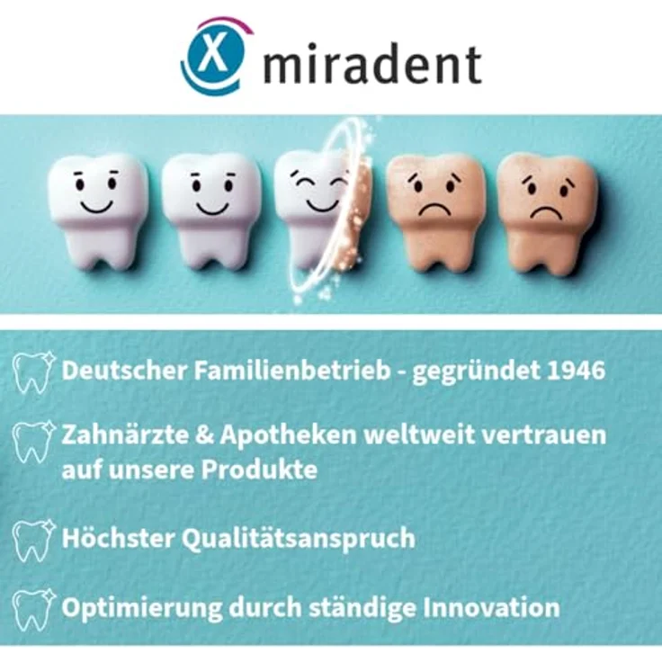 Miradent Xylitol Zahnpflege-Kaugummi Pfefferminz 30 Stück, Verminderung von Plaque-Ablagerungen am Zahn – Bild 8