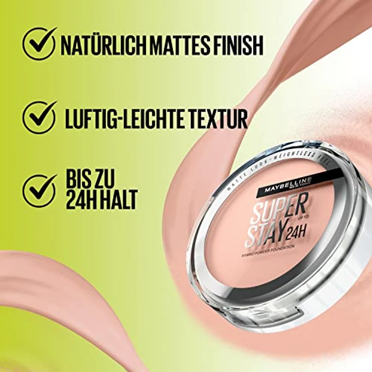Maybelline Super Stay 24H Hybrid Powder-Foundation, Puder mit mattierendem Airbrush-Effekt, 9 g, Nr. 03 – Bild 2