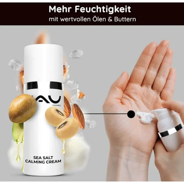 RAU Cosmetics Sea Salt Calming Cream 50 ml - Feuchtigkeitscreme mit Meersalz und PHA, Anti Pickel - Für Männer und Frauen – Bild 5