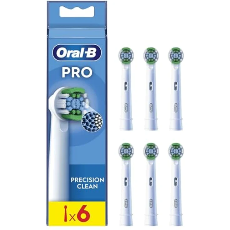 Oral-B Pro Precision Clean Bürstenköpfe, 6 Stück, Weiß - Original, entfernt bis zu 100 % mehr Plaque für gesünderes Zahnfleisch mit X-förmigen Filamenten – Bild 1