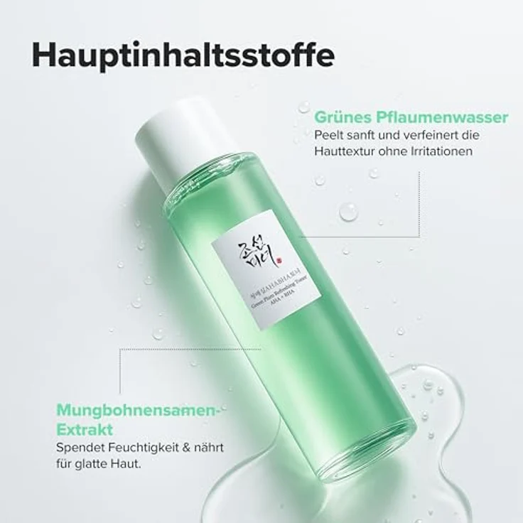 Beauty of Joseon Grünpflaume AHA BHA Toner erfrischende Gesichtsessenz Feuchtigkeitsspender mildes Peeling mit Salicylsäure 150ml für alle Hauttypen - Koreanische Hautpflege – Bild 7
