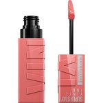 Maybelline New York flüssiger Lippenstift, Liquid Lipstick mit 16 Stunden Halt und glänzendem Finish, Super Stay Vinyl Ink, Nr. 100 Charmed, 4,2 ml