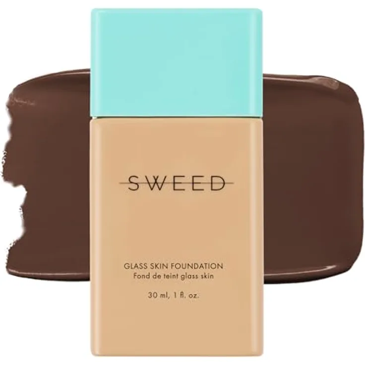 Sweed Glass Skin Foundation, 30 ml, leichte und seidige Textur, mittlere Deckkraft, vegan, für alle Hauttypen, farbkorrigierende Pigmente