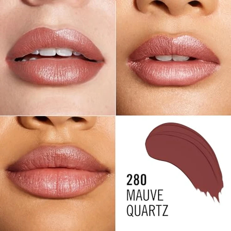 Rimmel London Lasting Finish Satin Lipstick Lang Lippenstift mit Vitaminen, 280 Mauve Quartz, 4g - Bis zu 8 Stunden Halt, 25% klarer, glatte cremige Formel – Bild 2