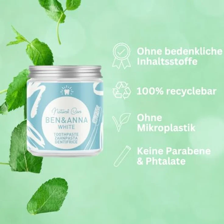 Ben & Anna Natural Care Bio Toothpaste White 100 ml – Bild 3