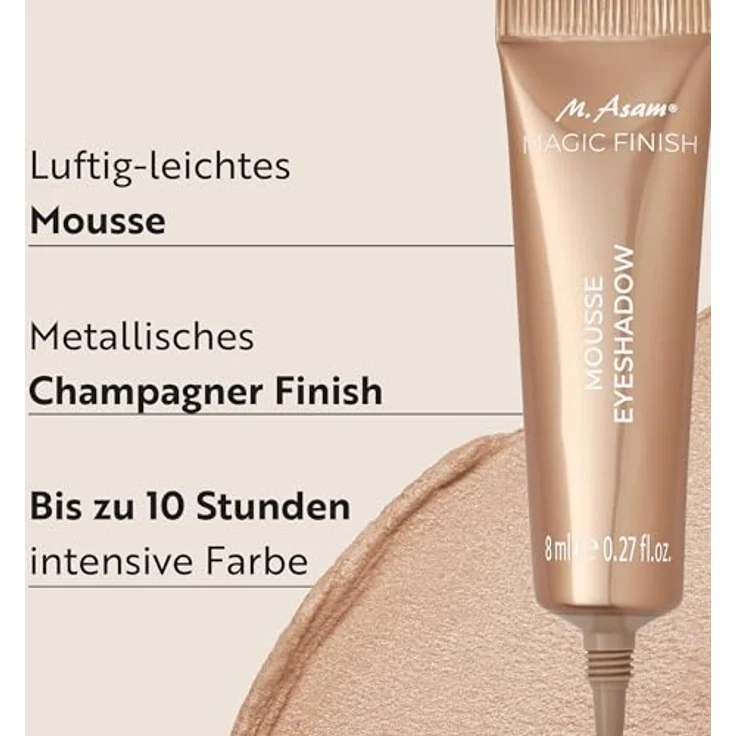 M. Asam MAGIC FINISH Mousse Eyeshadow Angel-Eyes, Langanhaltender Metallic-Lidschatten mit Glitzer-Effekt, 8 ml, Vegan für Ausdrucksstarke Augen – Bild 2
