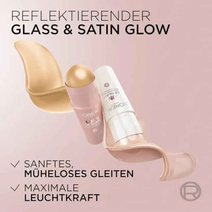 L'Oréal Paris Lumi Le Glass Highlighter Stick Glas, Für strahlenden Teint, 620 PINK BALLET, 1 x 7 ml – Bild 3