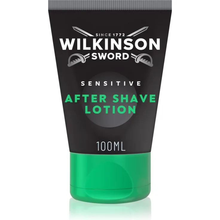 Wilkinson Sword Sensitive After Shave Lotion, feuchtigkeitsspendende Milch nach der Rasur, 100 ml, beruhigt und regeneriert die Haut