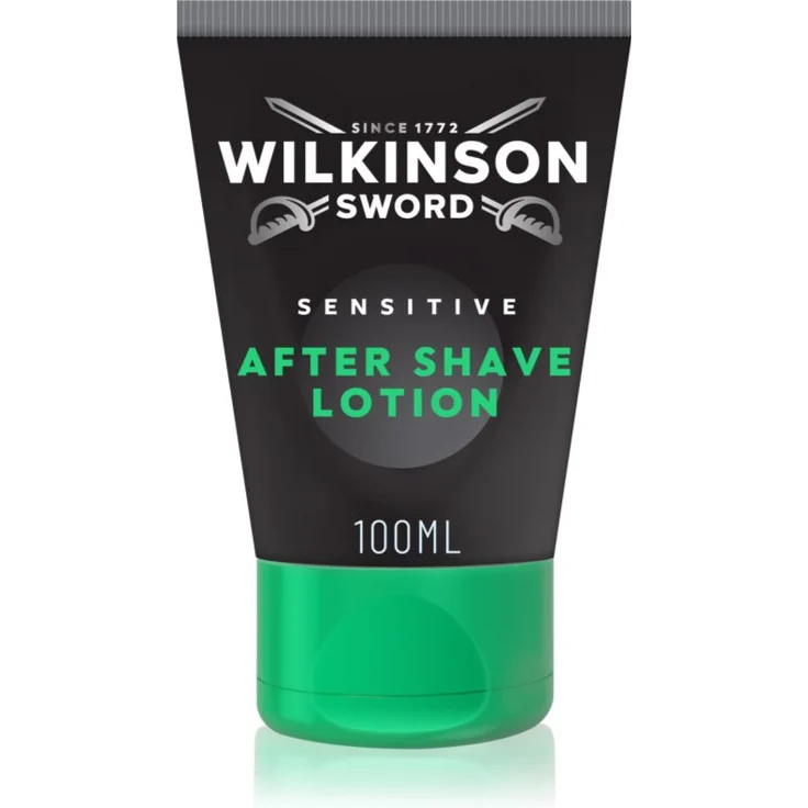 Wilkinson Sword Sensitive After Shave Lotion, feuchtigkeitsspendende Milch nach der Rasur, 100 ml, beruhigt und regeneriert die Haut