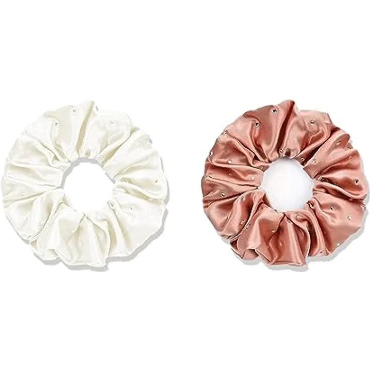 townssilk große Schleife Seide Krawatte, 100% reine Maulbeerseide, 22 Momme, haarfreundlich, elastisch, 2-teilig, weißer Diamant + Rose Diamant – Bild 2