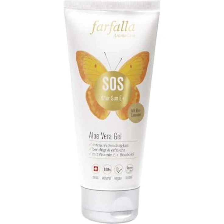 Farfalla Natural Sun Care, SOS After Sun E+ Aloe Vera Gel, 100ml mit Bio-Aloe Vera und Karottensamenöl