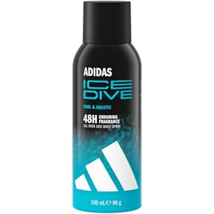 adidas Ice Dive Deodorant Spray für Männer, 48 Stunden Halt, vegane und alkoholfreie Formel, 150ml – Bild 1