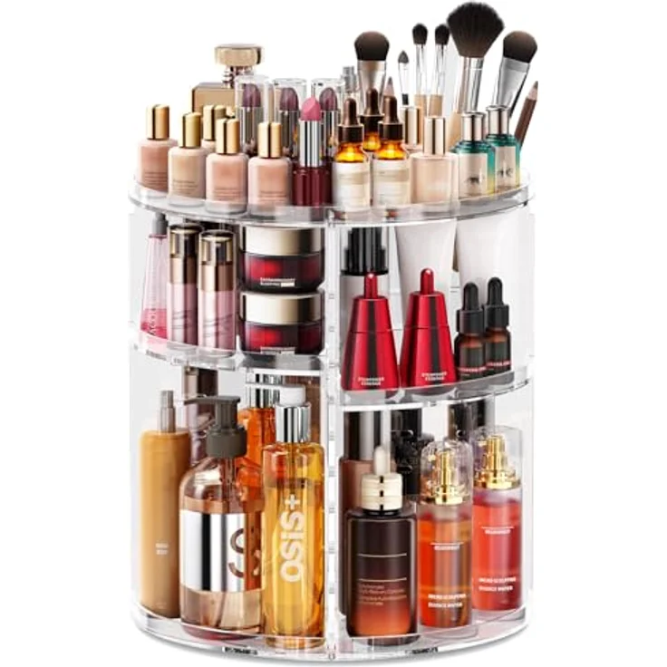 Auxmir Schminktisch Organizer 9 Stufen, 360° drehbar, großer Make Up und Kosmetik Aufbewahrung für Schlafzimmer und Badezimmer – Bild 1