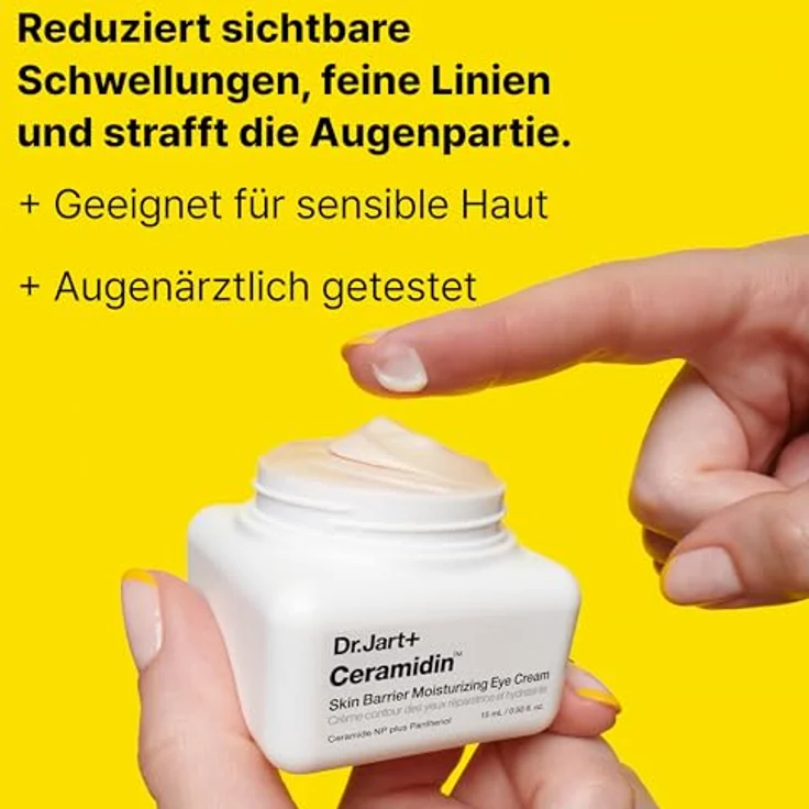 Dr. Jart+ Skin Barrier Moisturizing Eye Cream, feuchtigkeitsspendende Augencreme mit Ceramiden, 15 ml, gegen Schwellungen und dunkle Augenringe – Bild 3