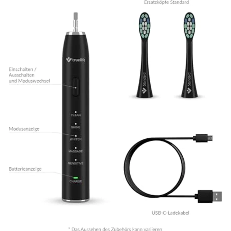 Truelife Elektrische Zahnbürste SonicBrush Clean30 Black Vibrierende Zahnbürste – Bild 8