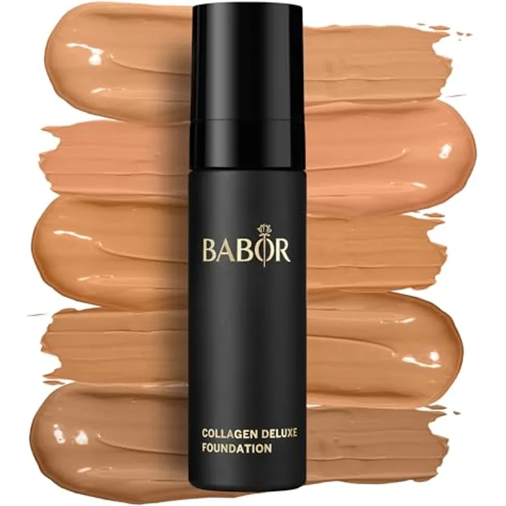 BABOR MAKE UP Collagen Deluxe Foundation, Make-up für trockene und reife Haut, Mit Anti-Aging Serum, Stark deckend, Langanhaltend, 1 x 30 ml