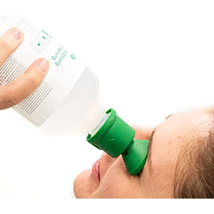 FLEXEO Augenspülung 250ml NaCl 0,9 Kochsalzlösung - Augenspülflasche - Eye wash - sterile Augenspüllösung - Augenspülmittel mit Salzlösung - Augenbad, ergonomische Augenschale – Bild 4