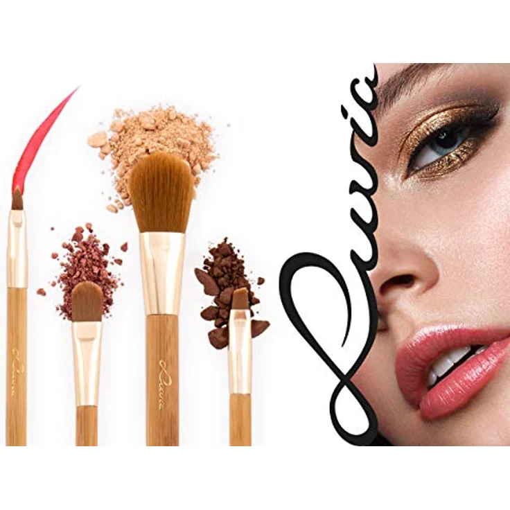 Luvia Cosmetics Kosmetikpinsel-Set Travel Bamboo Tube, 4 tlg. Make-up Accessoires Set, Dekorative Kosmetik Make-up Accessoires – Bild 5