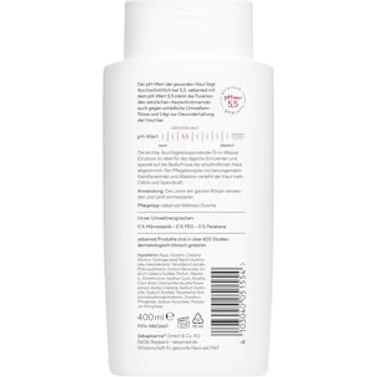 Sebamed Lotion 400 ml, feuchtigkeitsspendende Bodylotion für empfindliche und trockene Haut mit Kamillenextrakt und Allantoin, pH 5,5, vegan – Bild 2