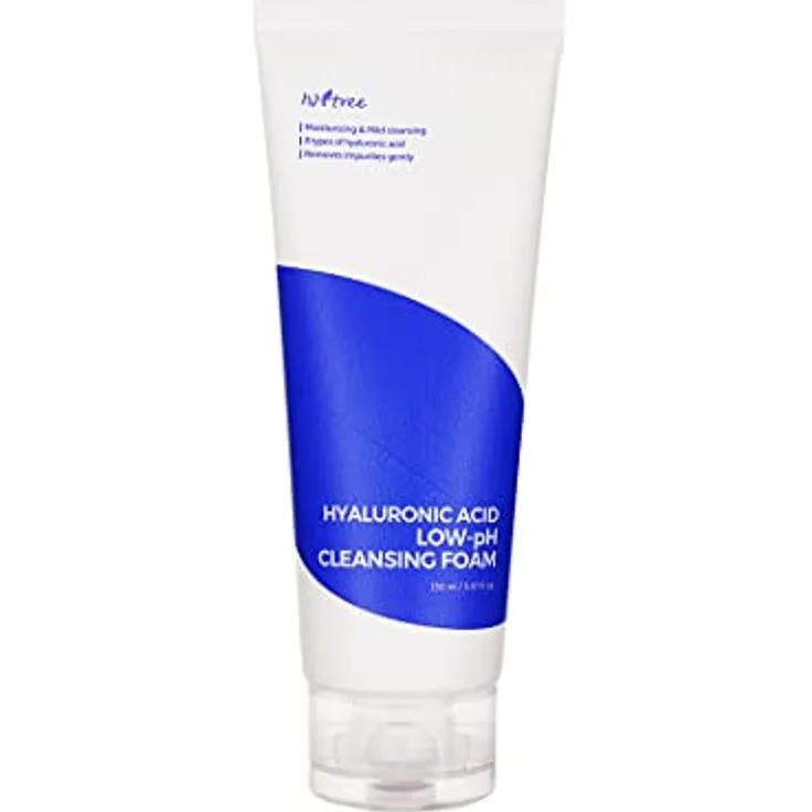 IsNtree Hyaluronsäure-Reinigungsschaum mit niedrigem pH-Wert 150 ml, 5,07 fl.oz | Feuchtigkeitsspendend und mild reinigend | 8 Arten von Hyaluronsäure