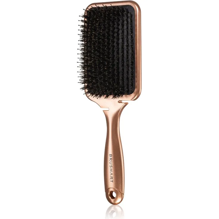 BrushArt Hair Boar bristle paddle hairbrush, Haarbürste mit Wildschweinborsten, bronze, 1 St.