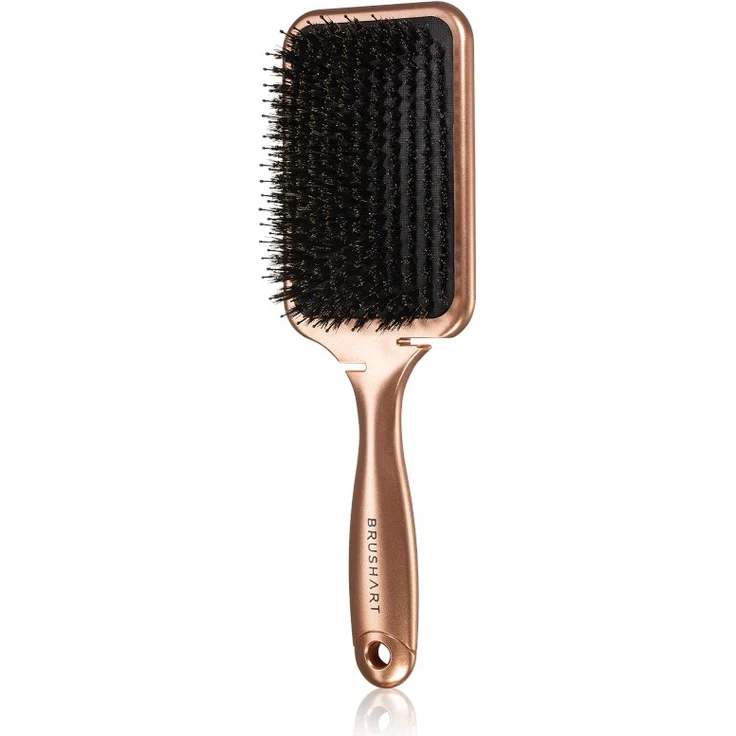 BrushArt Hair Boar bristle paddle hairbrush, Haarbürste mit Wildschweinborsten, bronze, 1 St.