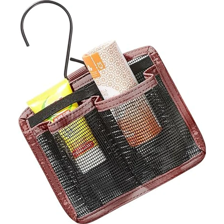 Deuter Wash Center I Necessaire, Rot, 3l mit Haken, abnehmbaren Spiegel und Netzfächern – Bild 3
