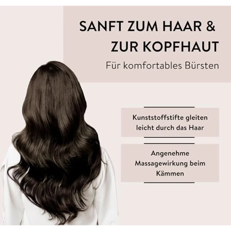 Parsa Beauty Haarbürste Trend Line Groß Oval Bürste Mit Kunststoffpins Silber – Bild 5