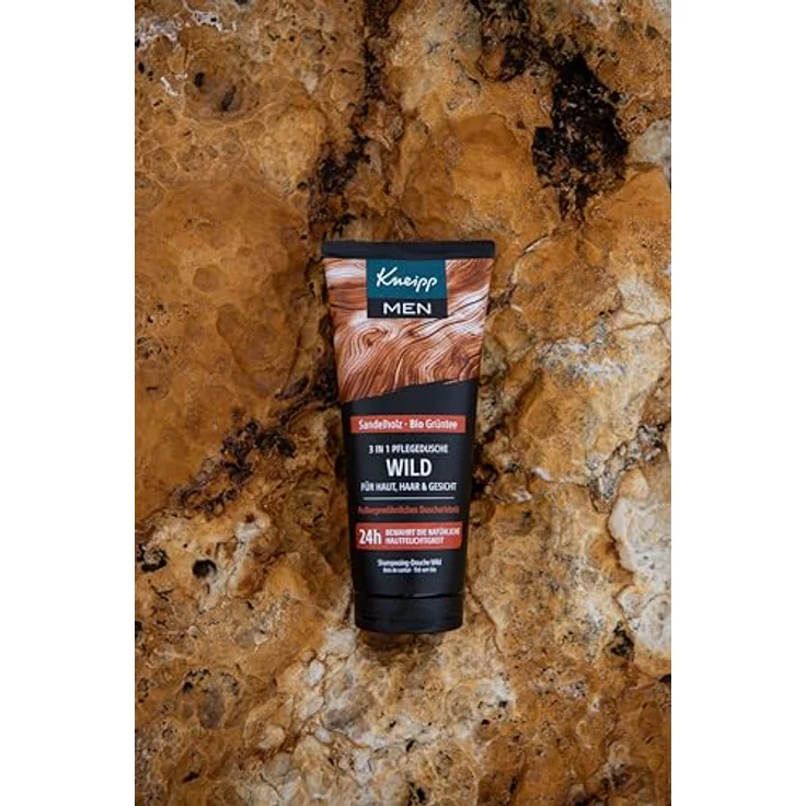 Kneipp Men 3 in 1 Wild, Duschgel für Haut, Haar & Gesicht mit Sandelholz und Bio Grüntee, vegan, 250 ml – Bild 4