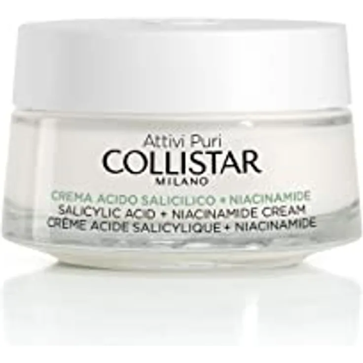 Collistar Aktive reine Gesichtscreme mit Salicylsäure + Niacinamid, Anti-Unvollkommenheit und Talgausgleichend, 50 ml, für alle Hauttypen