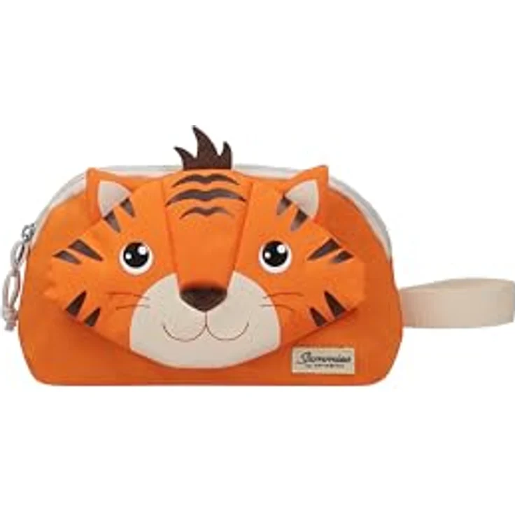 Samsonite Happy Sammies Eco Kulturbeutel, 22 cm, 2.5 L, Orange (Tiger Toby), recyceltes Material, PVC-frei, mit 3D-Details – Bild 2