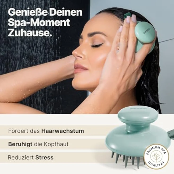 IMPERIO Shampoo-Massagebürste für Tiefenreinigung und Haarwachstum, Silikonborsten – Bild 4