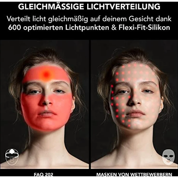 FAQ 202 Smart Anti Aging NIR + 7 LED Lichttherapiemaske fürs Gesicht - Flecken- und Aknebehandlung - Gesichtsmasken-Hautpflege - inkl. FAQ Silikon-Reinigungsspray 60 ml – Bild 5