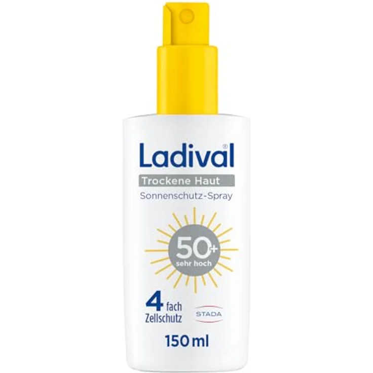 Ladival Sonnenschutz Spray LSF 50+ für trockene Haut, beruhigend mit Hyaluronsäure, 4-fach Zellschutz, wasserfest, 150ml – Bild 1