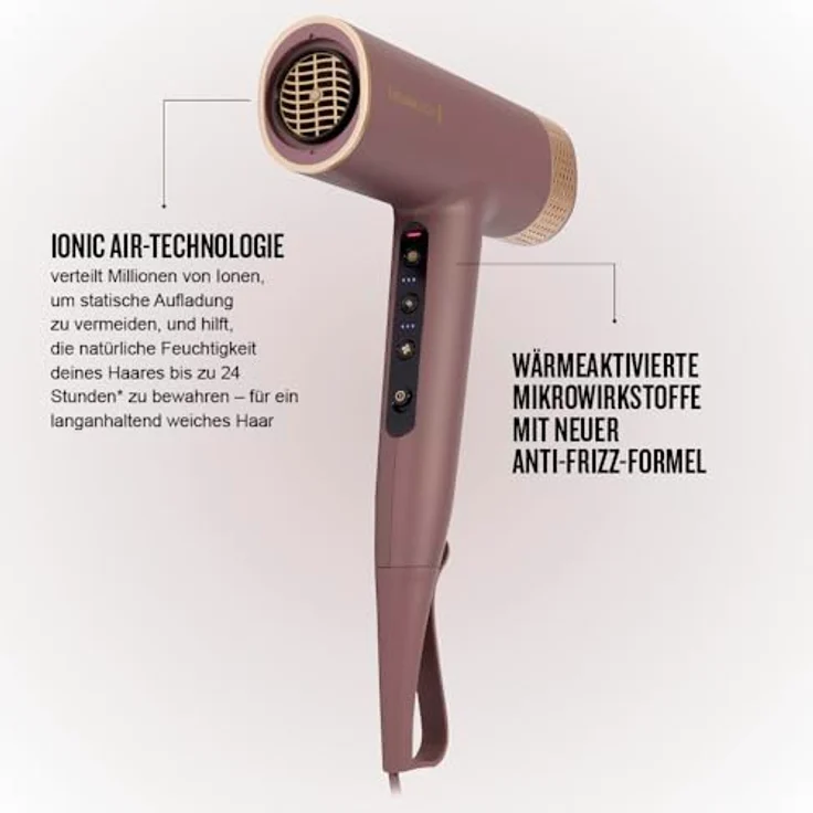 Remington AIRvive™ Haartrockner EC8930, leiser Digitalmotor, 2 Aufsätze, Ionic Air & Anti-Frizz Technologie, 12 Heiz- und Geschwindigkeitsstufen, leicht & kompakt – Bild 4