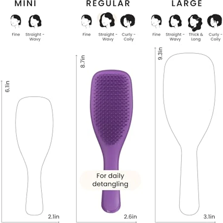 Tangle Teezer The Ultimate Detangler Haarbürste, spezielle Borsten für sanftes Entwirren, Fresh Purple – Bild 6