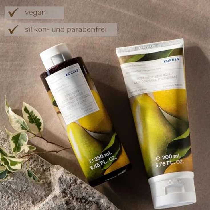 KORRES BERGAMOT PEAR Revitalisierendes Duschgel, 250 ml mit Aloe-Extrakt und Weizenproteinen, fruchtiger Birnenduft – Bild 2