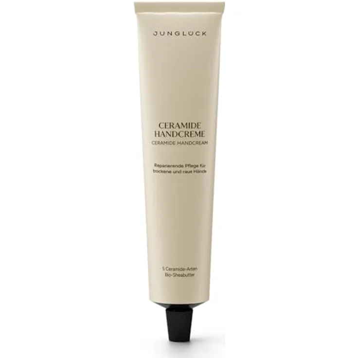 junglück Ceramide Handcreme, 5 Ceramide für trockene Hände, vegan, schnell einziehend, mit Bergamotte- & Orangenblüte-Duft – Bild 1