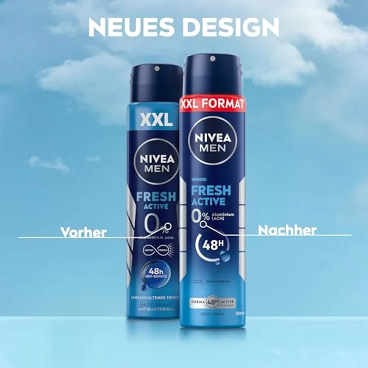 NIVEA MEN Fresh Active Deospray XXL, Deodorant mit INFINIFRESH Formel, 48h Schutz, aluminiumfreies Deo mit Meeresextrakten und frischem Duft, 250 ml – Bild 5