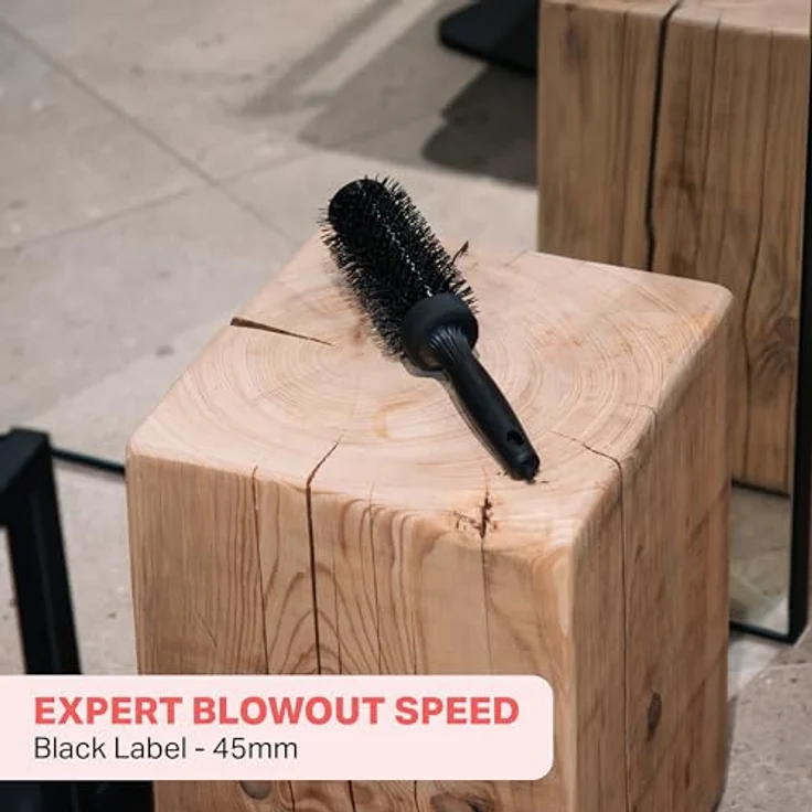 OLIVIA GARDEN Rundbürste EXPERT BLOWOUT SPEED Wavy Bristles Black Label, extralanger Bürstenkörper für 25 % schnelleres Trocknen – Bild 3