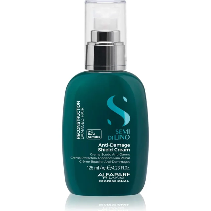 Alfaparf Milano Semi di Lino Reconstruction Anti-damage Shield Cream, regenerierender spülfreier Conditioner für normales und widerstandsfähiges Haar, 125 ml, veganer Hitzeschutz