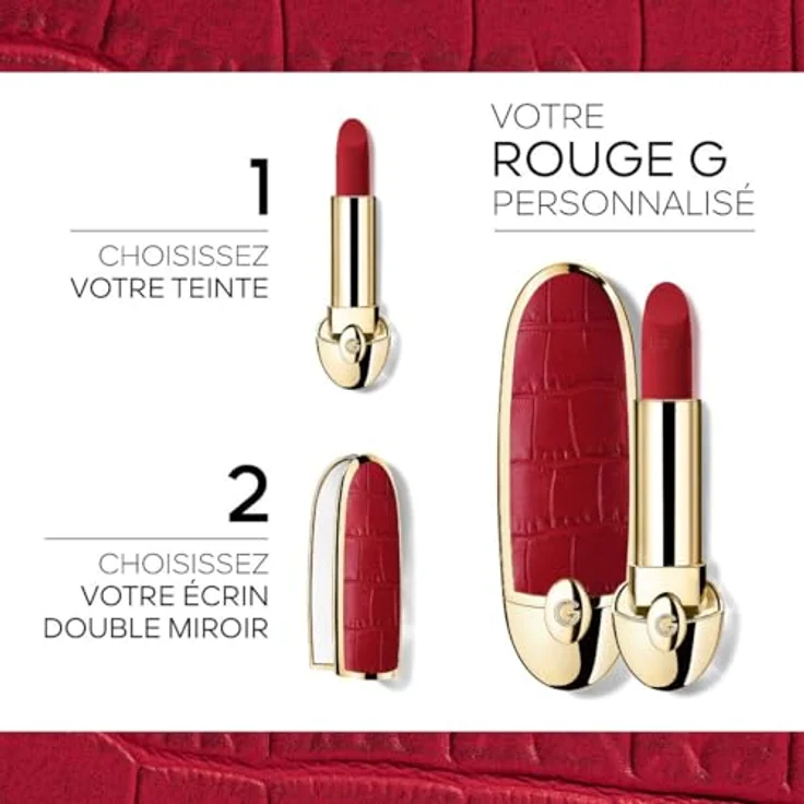 GUERLAIN Rouge G Velvet Lippenstift, ultra-pflegende Samtformel, 3,5 g, satinierter und samtig-matter Finish – Bild 2