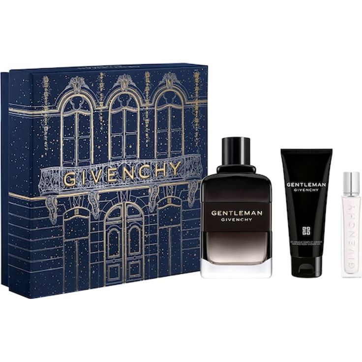 GIVENCHY GENTLEMAN Geschenkset, Herren Duftset mit Eau de Parfum Boisée 100ml, Duschgel 75ml und Reisespray 12,5ml
