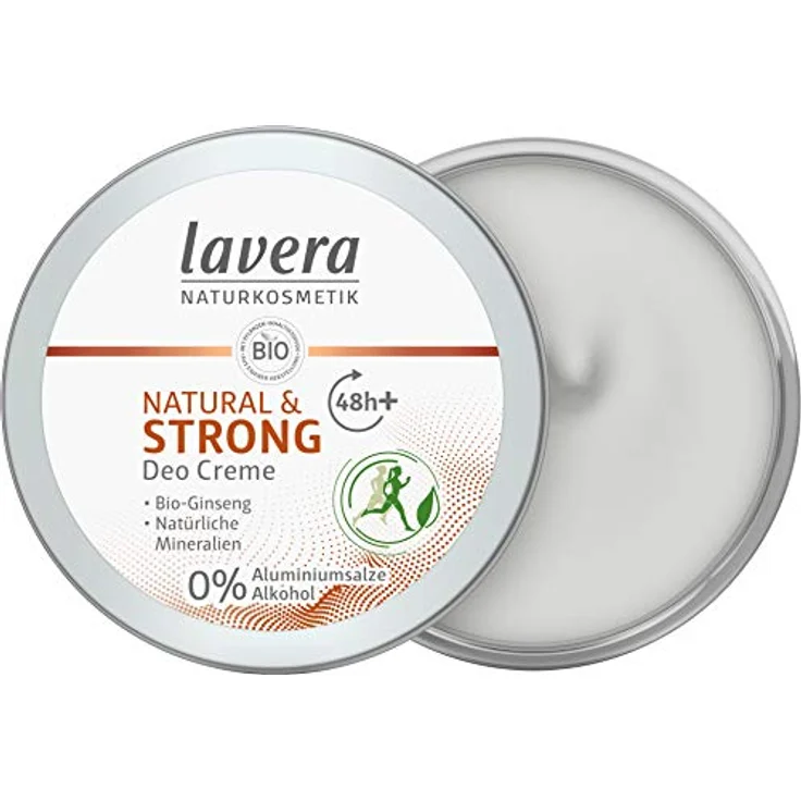 lavera Natural & Strong Deo Creme - mit Bio Ginseng & natürlichen Mineralien - 48 Stunden zuverlässiger Deo-Schutz - ohne Aluminiumsalze & Alkohol - gegen Schweißgerüche - vegan - bio (1 x 50 ml) – Bild 2